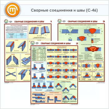 Плакаты «Сварные соединения и швы» (С-46, ламинированная бумага, А2, 3 листа)